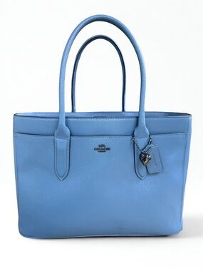 Stunning Coach Bailey Carryall in Chambray Blue Crossgrain Leather
